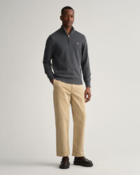 Maglia Casual in cotone con zip corta