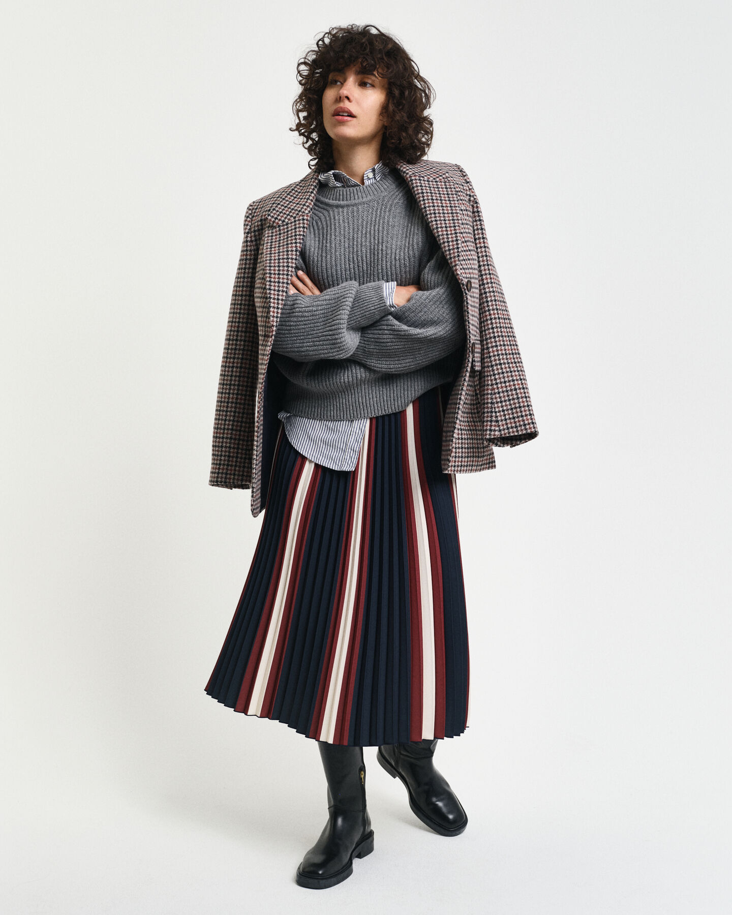 Gonna a righe plissettata