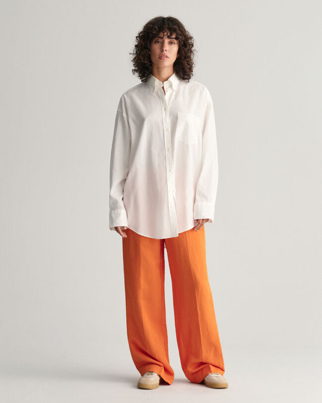 Pantaloni Pull-on in misto lino relaxed fit