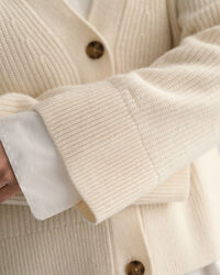 Cardigan in lana a coste