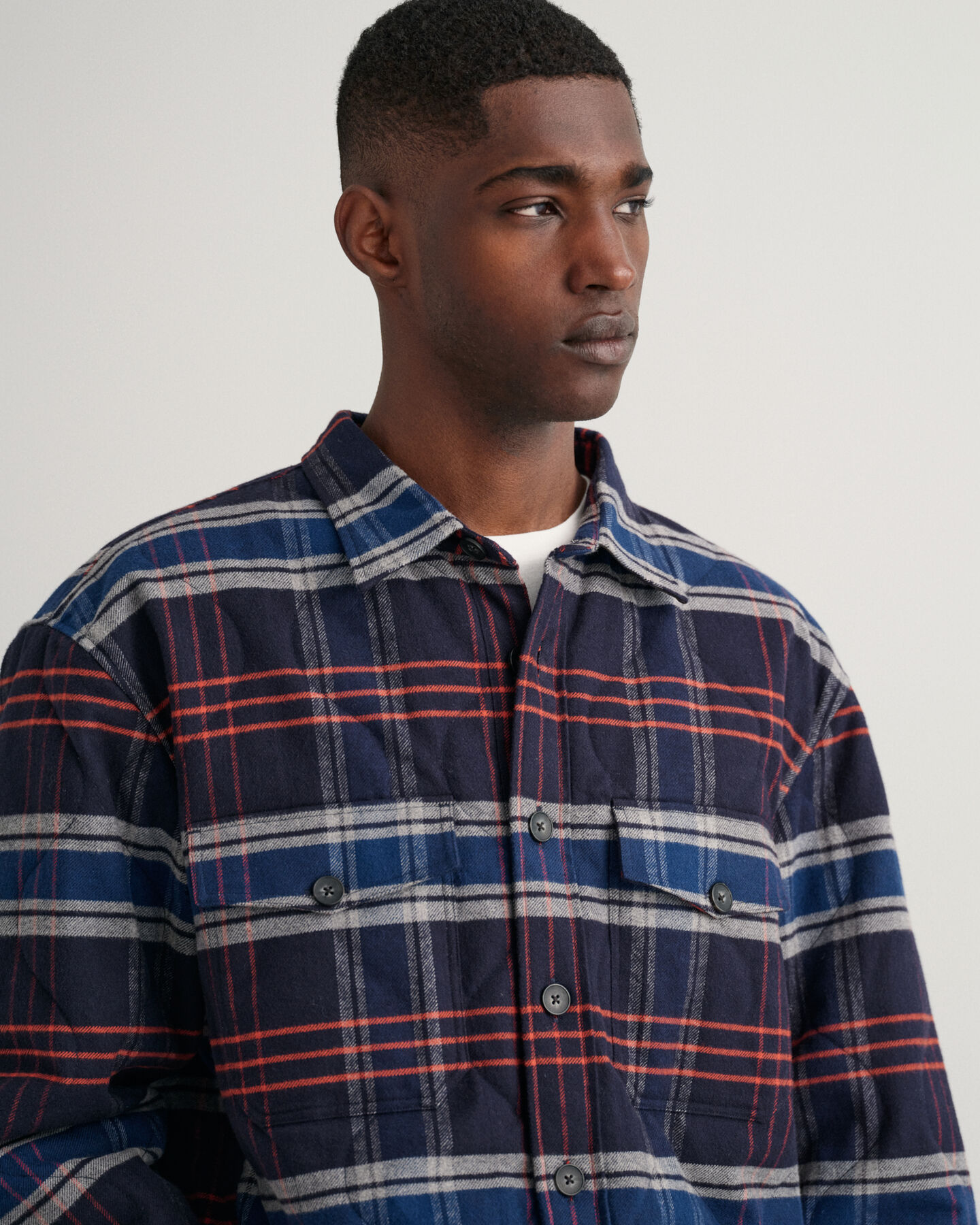 Camicia giacca in flanella trapuntata