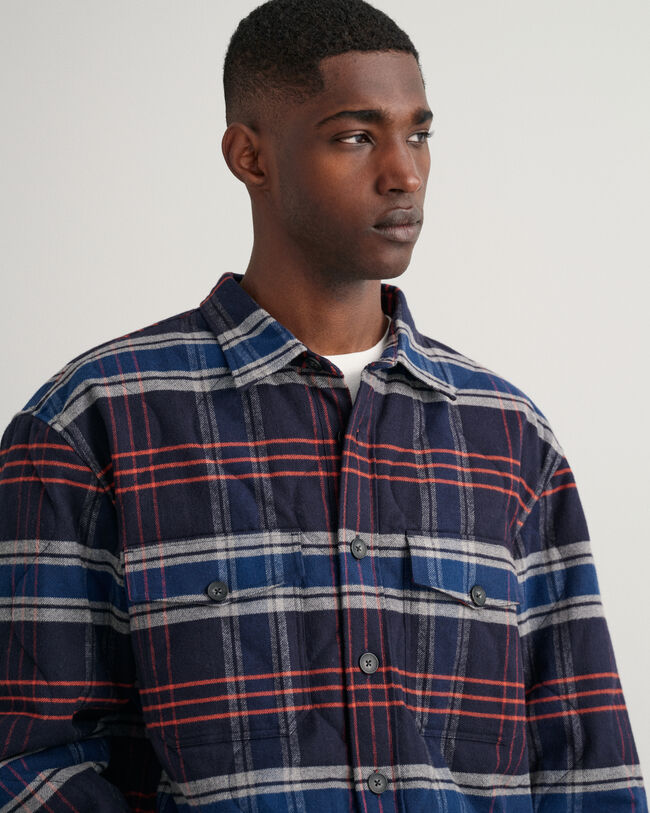 Camicia giacca in flanella trapuntata