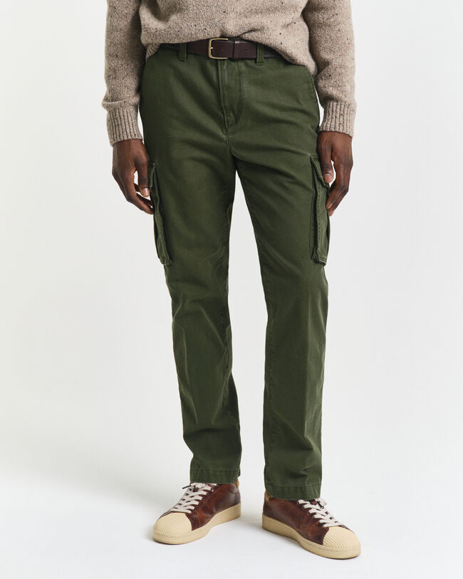 Pantaloni cargo in twill di cotone regular fit
