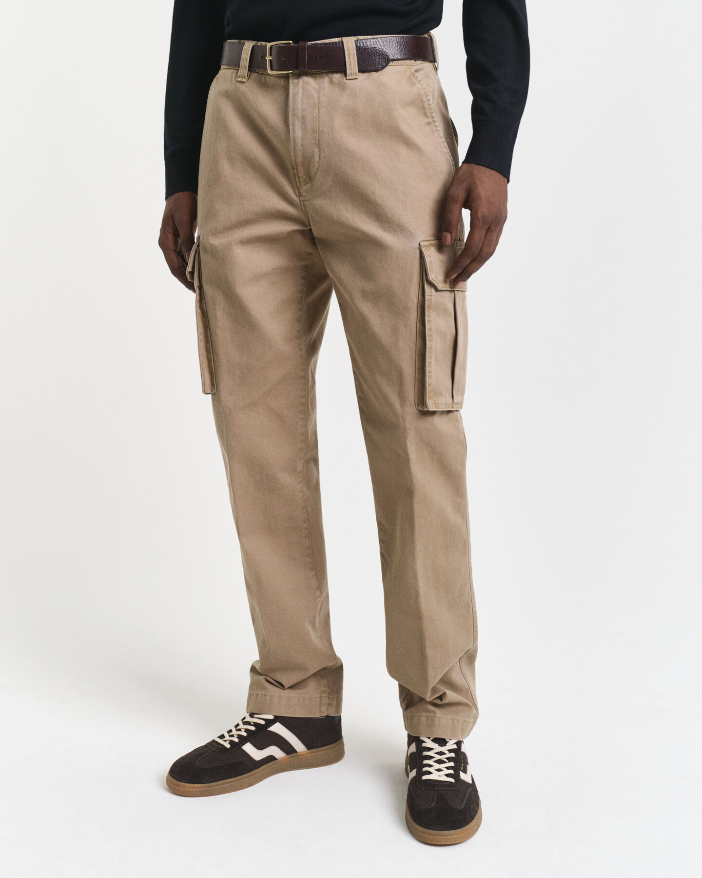 Pantaloni cargo in twill di cotone regular fit
