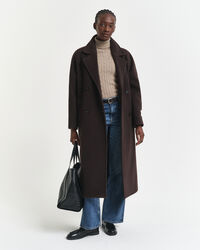 Maglia a collo alto in cotone elasticizzato a trecce