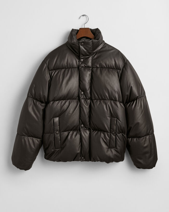 Piumino in pelle imbottito di piuma d’oca