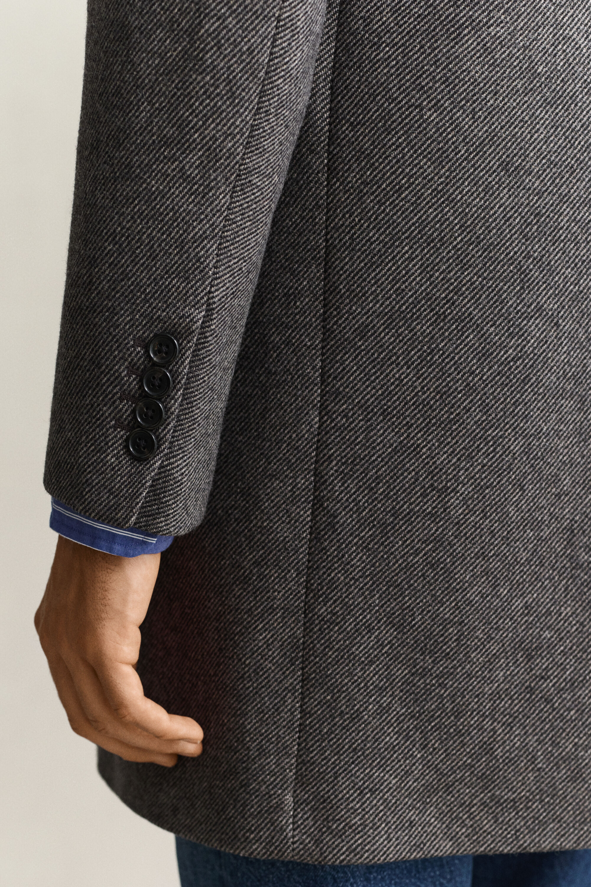 Cappotto in lana bicolore