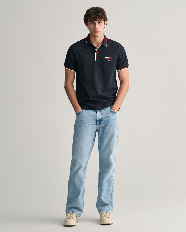 Polo in piqu&eacute; con bordino 2 colori