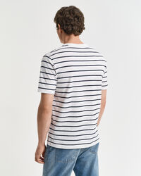 T-shirt in lino e cotone a righe