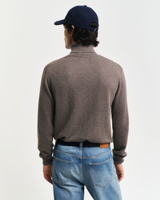 Maglia a collo alto in lana e cotone