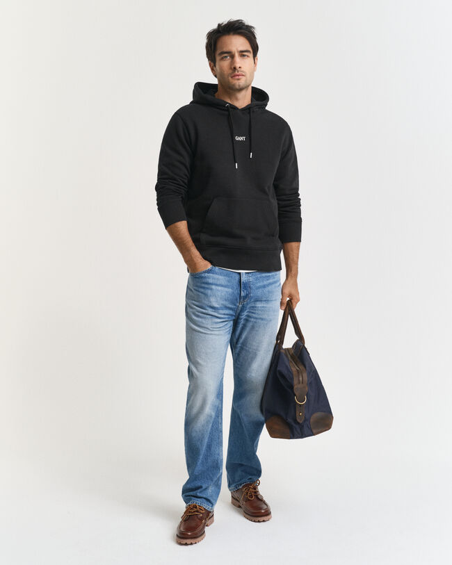 Felpa con cappuccio stampa piccola