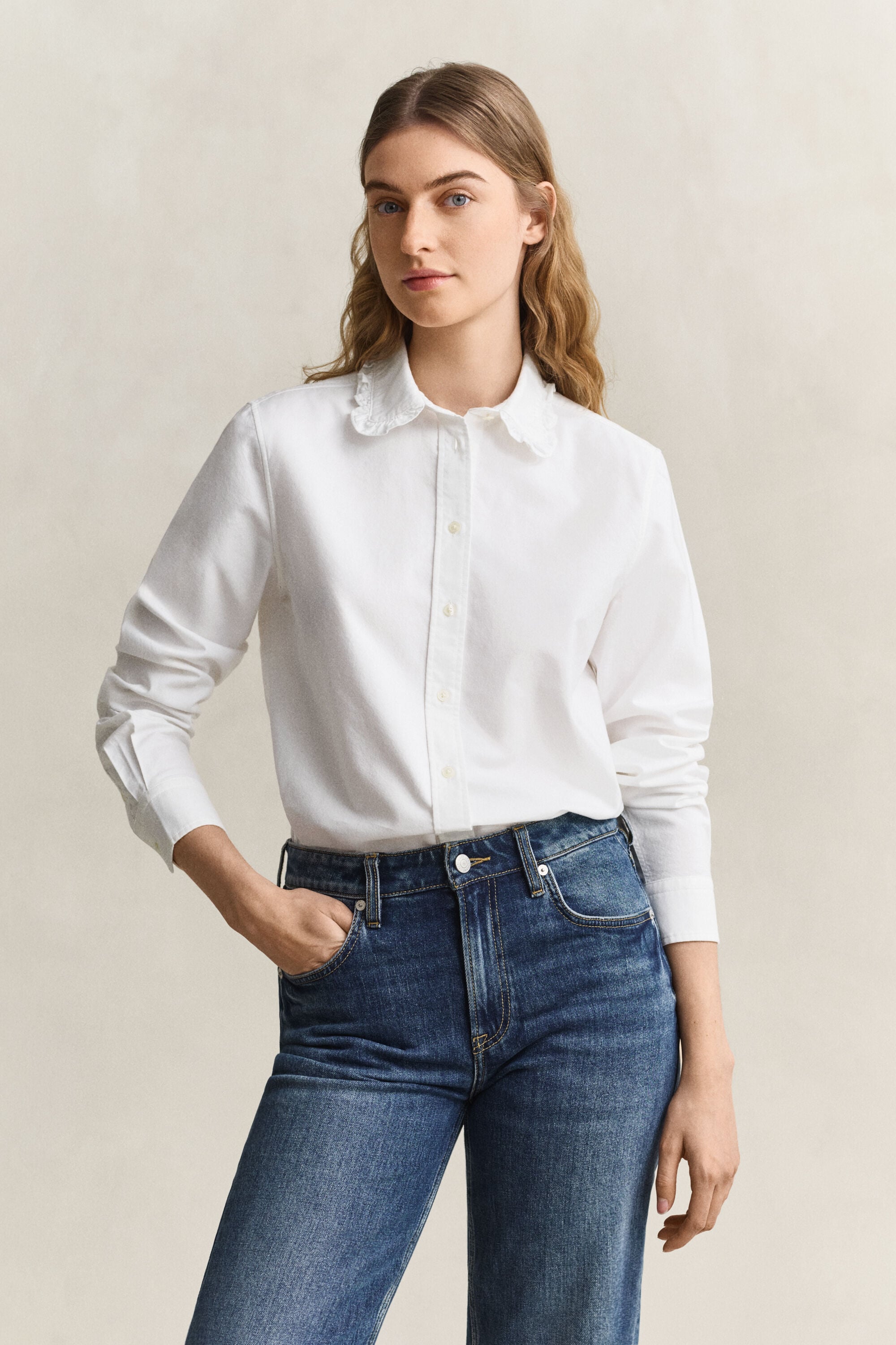 Camicia Oxford classica con volant