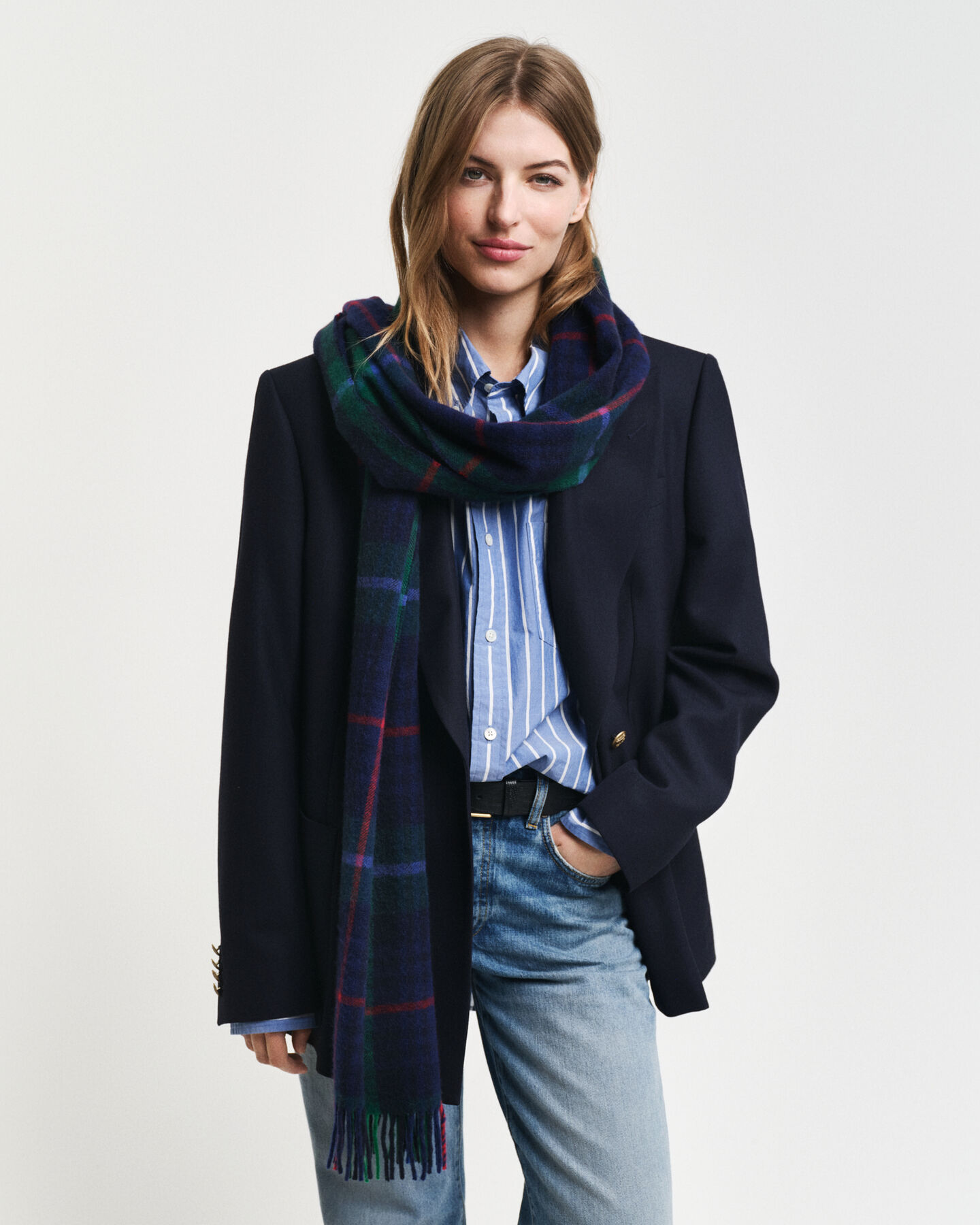 Sciarpa misto cashmere a quadri