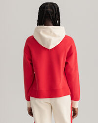 Felpa con cappuccio a blocchi di colore