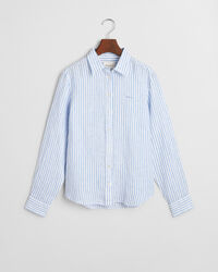 Camicia di lino a righe regular fit