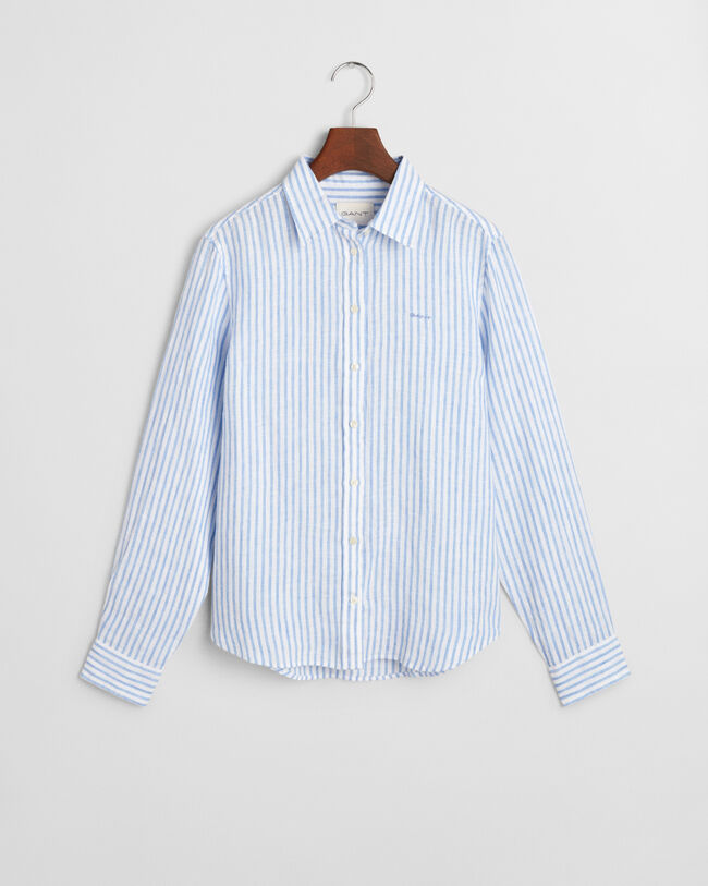 Camicia di lino a righe regular fit