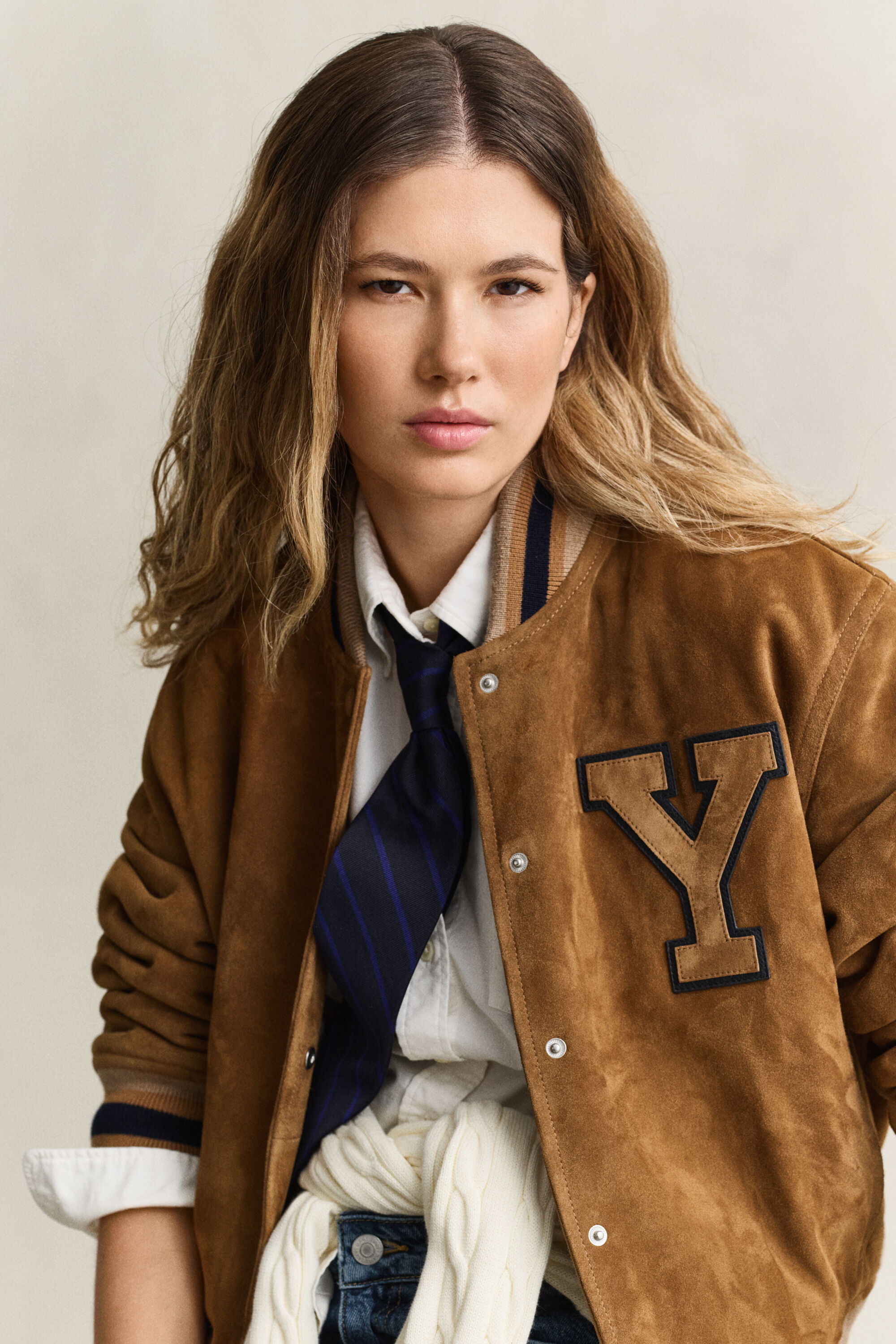 Gant x Yale Varsity Jacket in camoscio