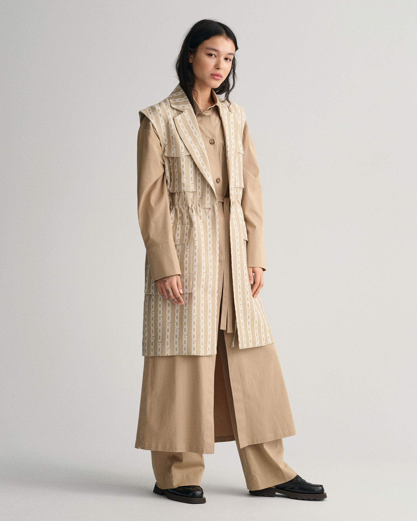 Gilet in jaquard a catena