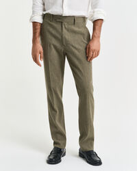 Pantaloni da abito in misto lino-cotone slim fit