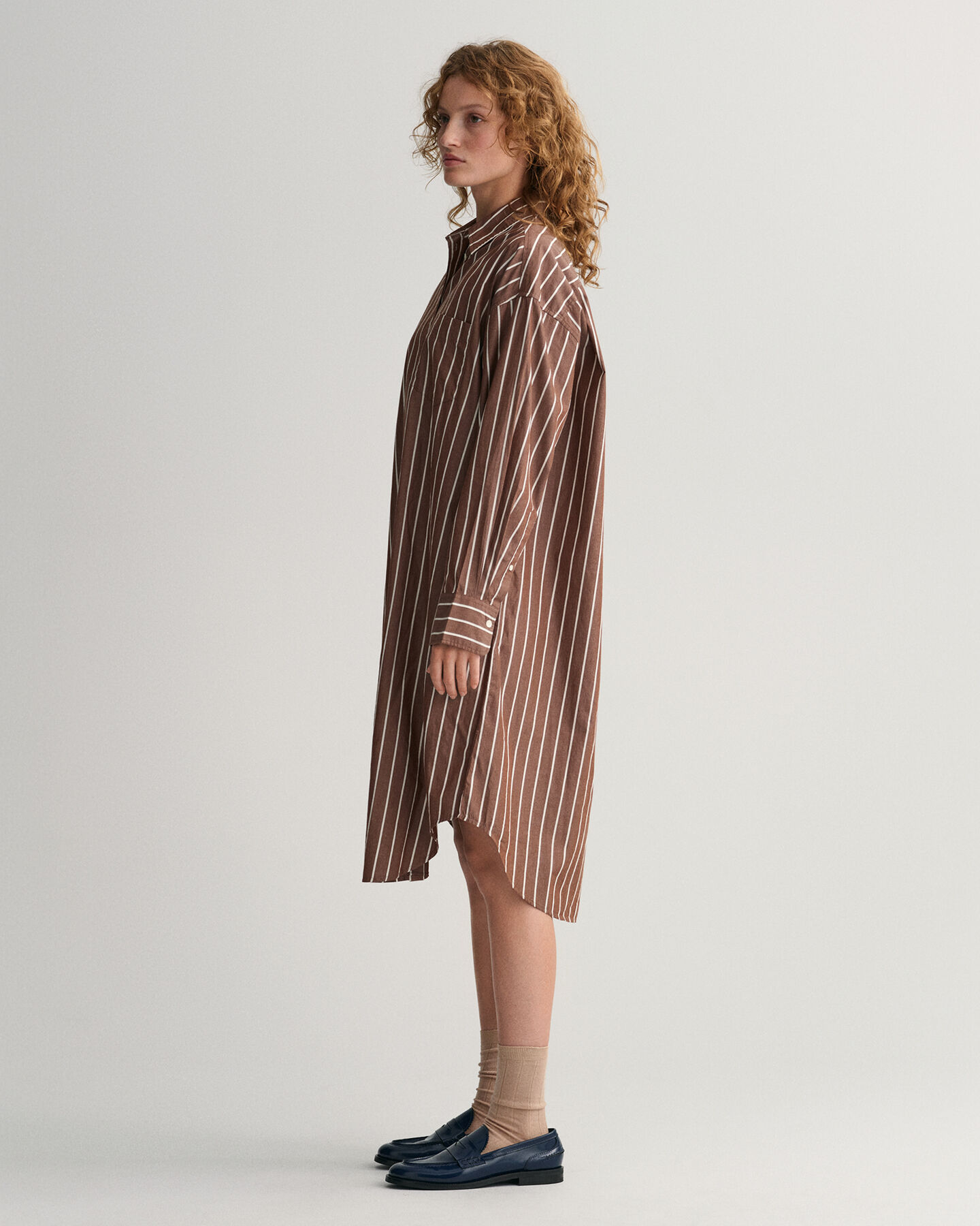 Abito chemisier a righe oversize