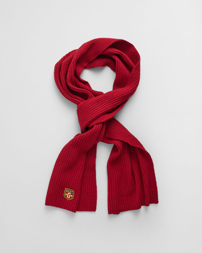 Set regalo berretto e sciarpa in lana con stemma