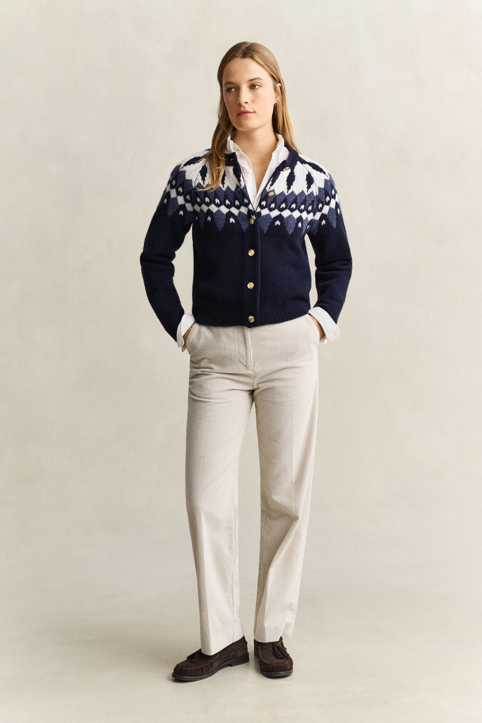 Cardigan Fair Isle in lana