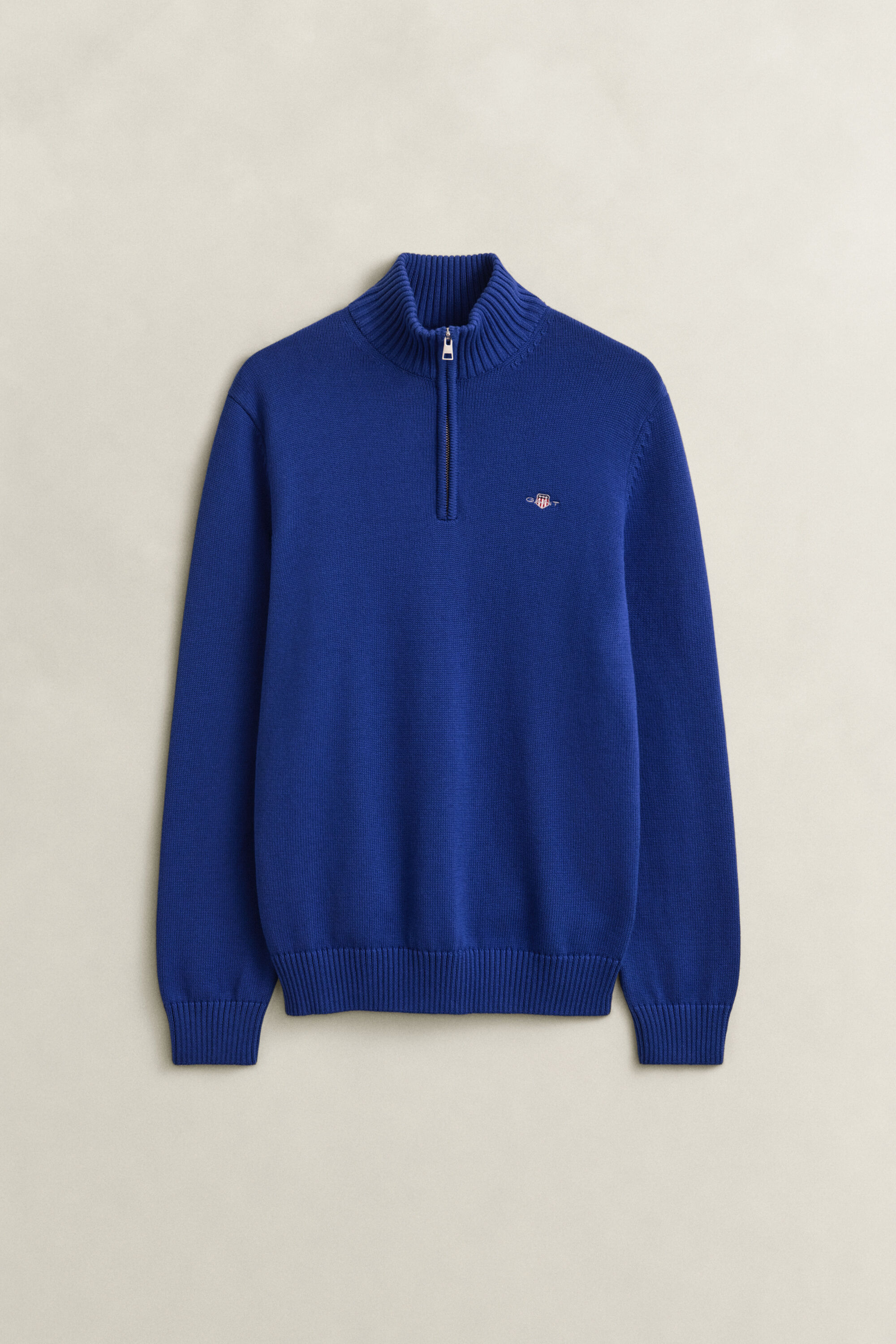 Maglia in cotone casual con zip corta