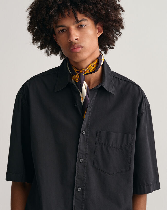 Camicia a maniche corte effetto sbiadito oversize