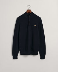 Maglia in cotone testurizzato con zip corta