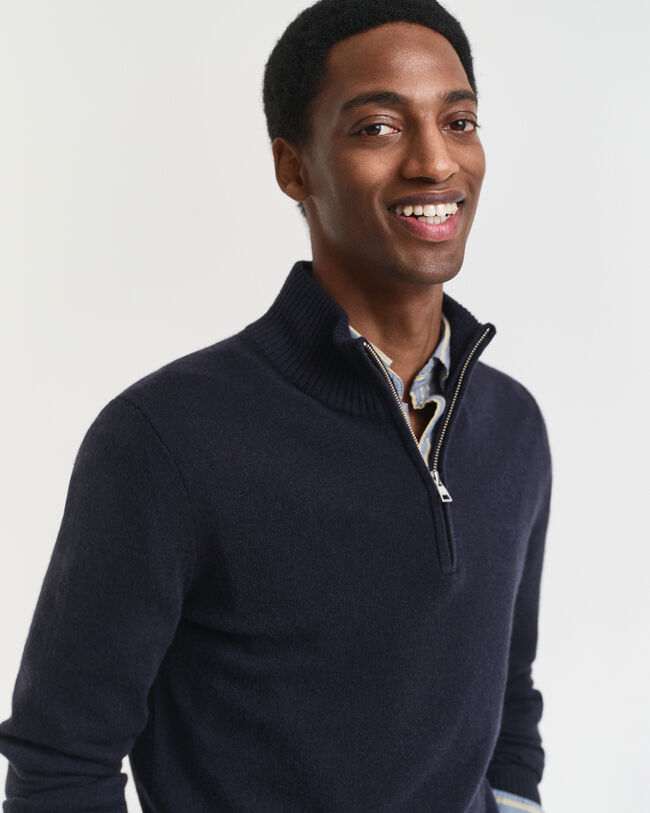 Maglia in cashmere con zip corta