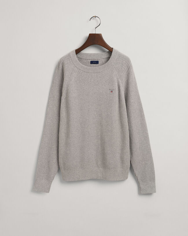 Maglia Casual girocollo in cotone a coste teens