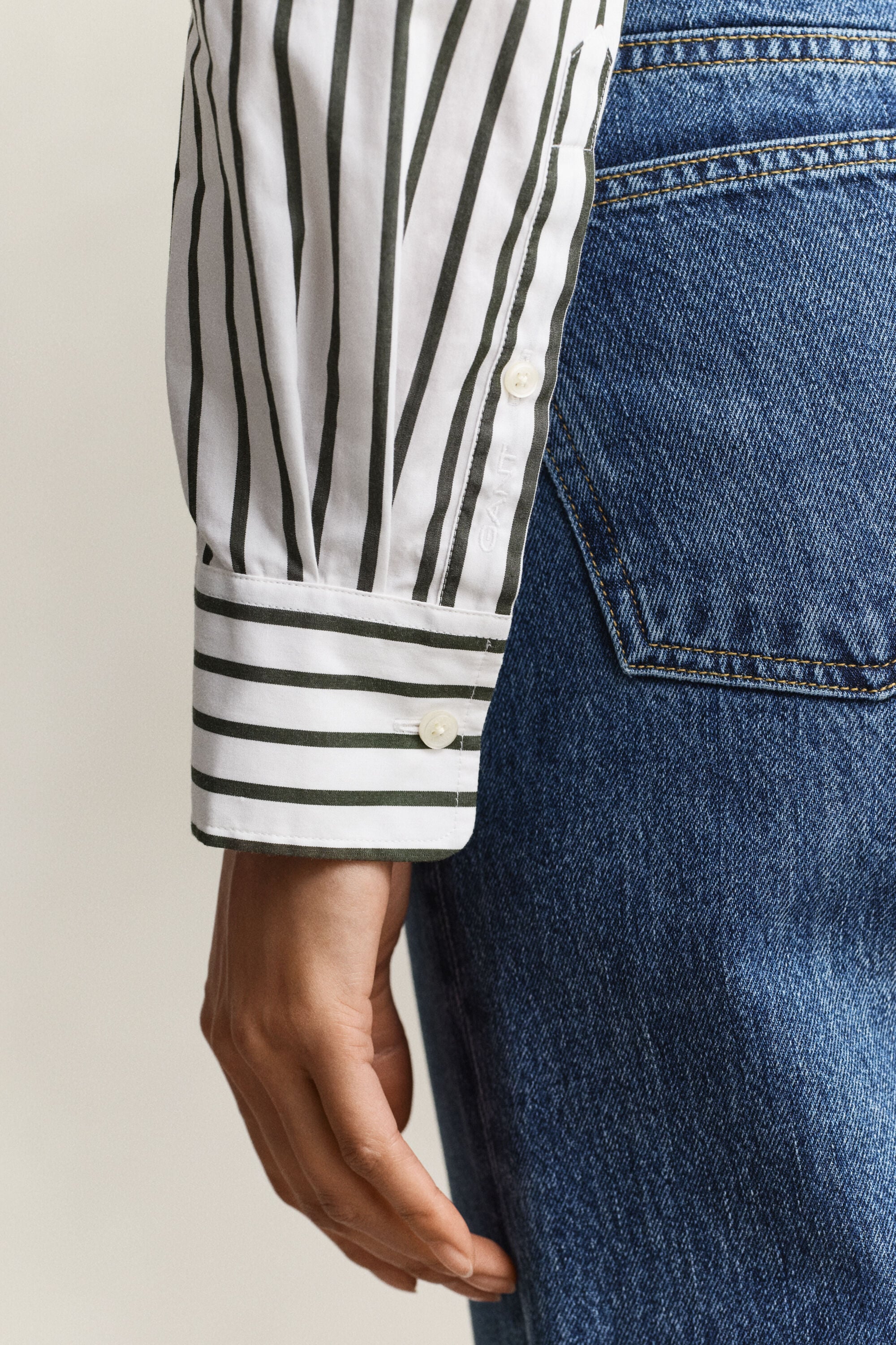 Camicia classica in popeline a righe relaxed fit