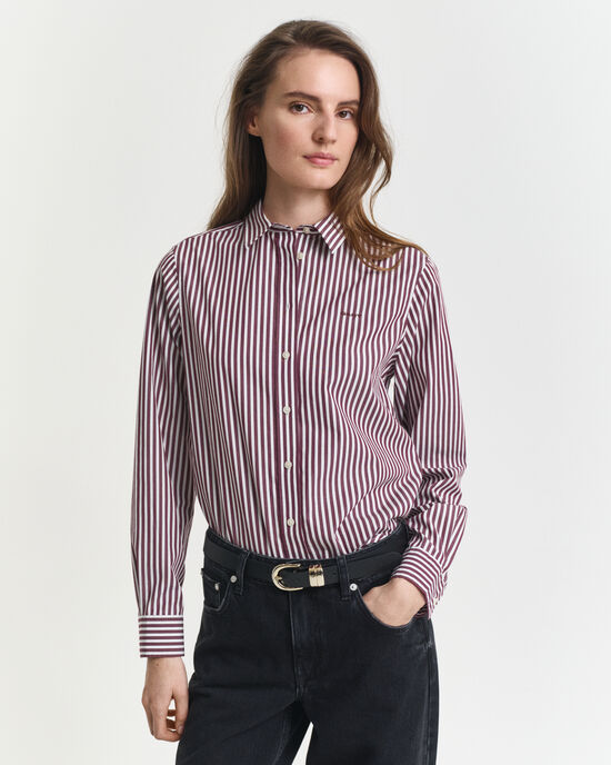Camicia classica in popeline a righe regular fit