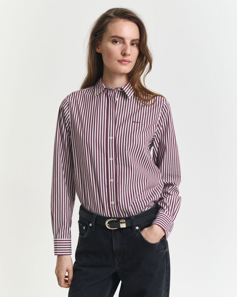Camicia classica in popeline a righe regular fit