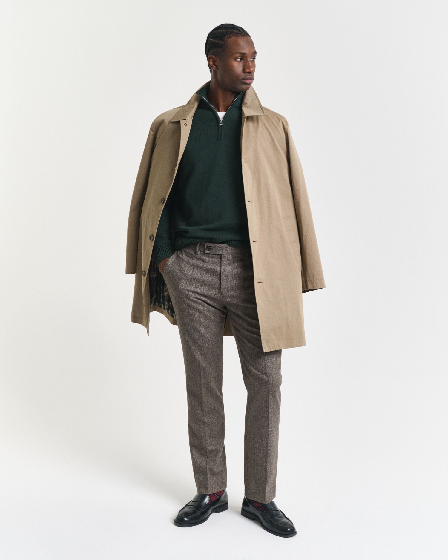 Maglia in cotone casual con zip corta