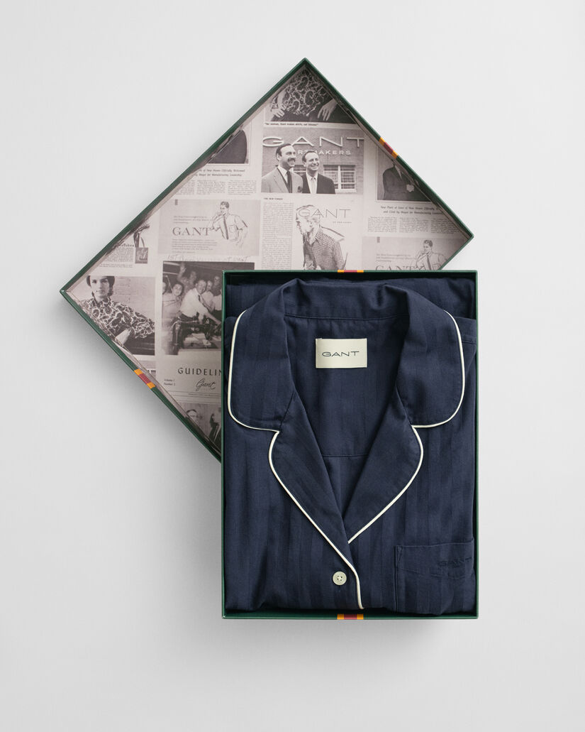 Confezione regalo di pigiama in raso a righe