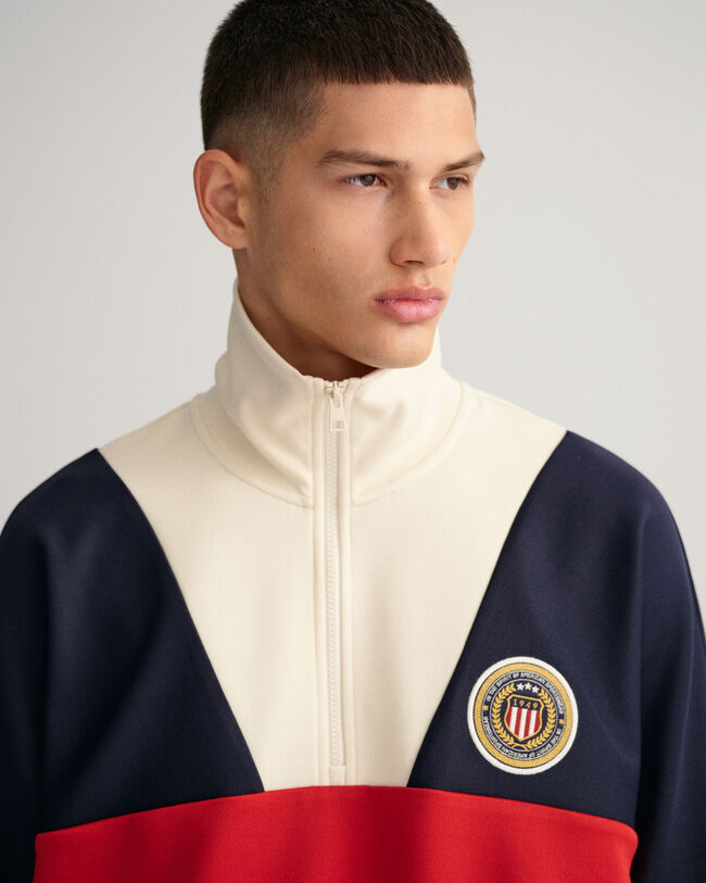 Maglia Tracksuit Crest Shield con zip corta
