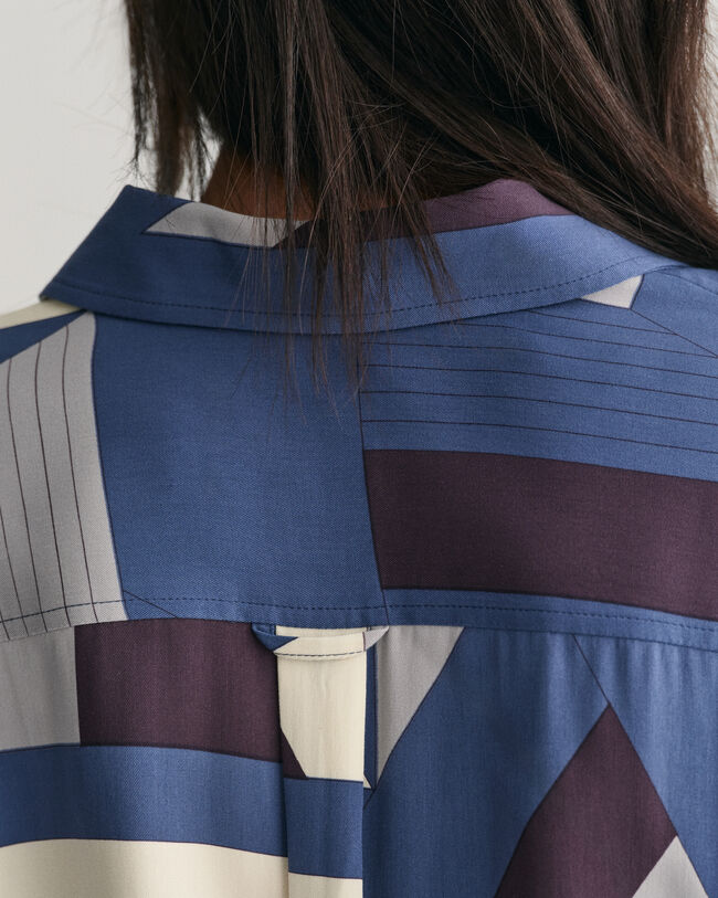 Abito chemisier con stampa di scritta