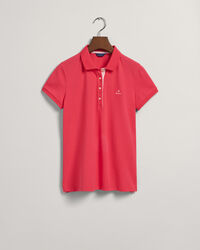 Polo in piqu&eacute; con colletto a contrasto