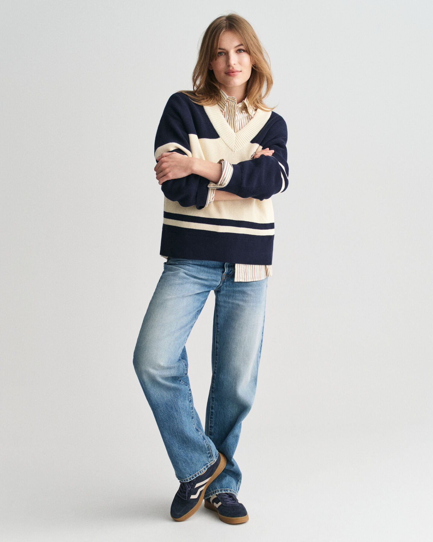 Maglia con scollo a V GANT Varsity in cotone