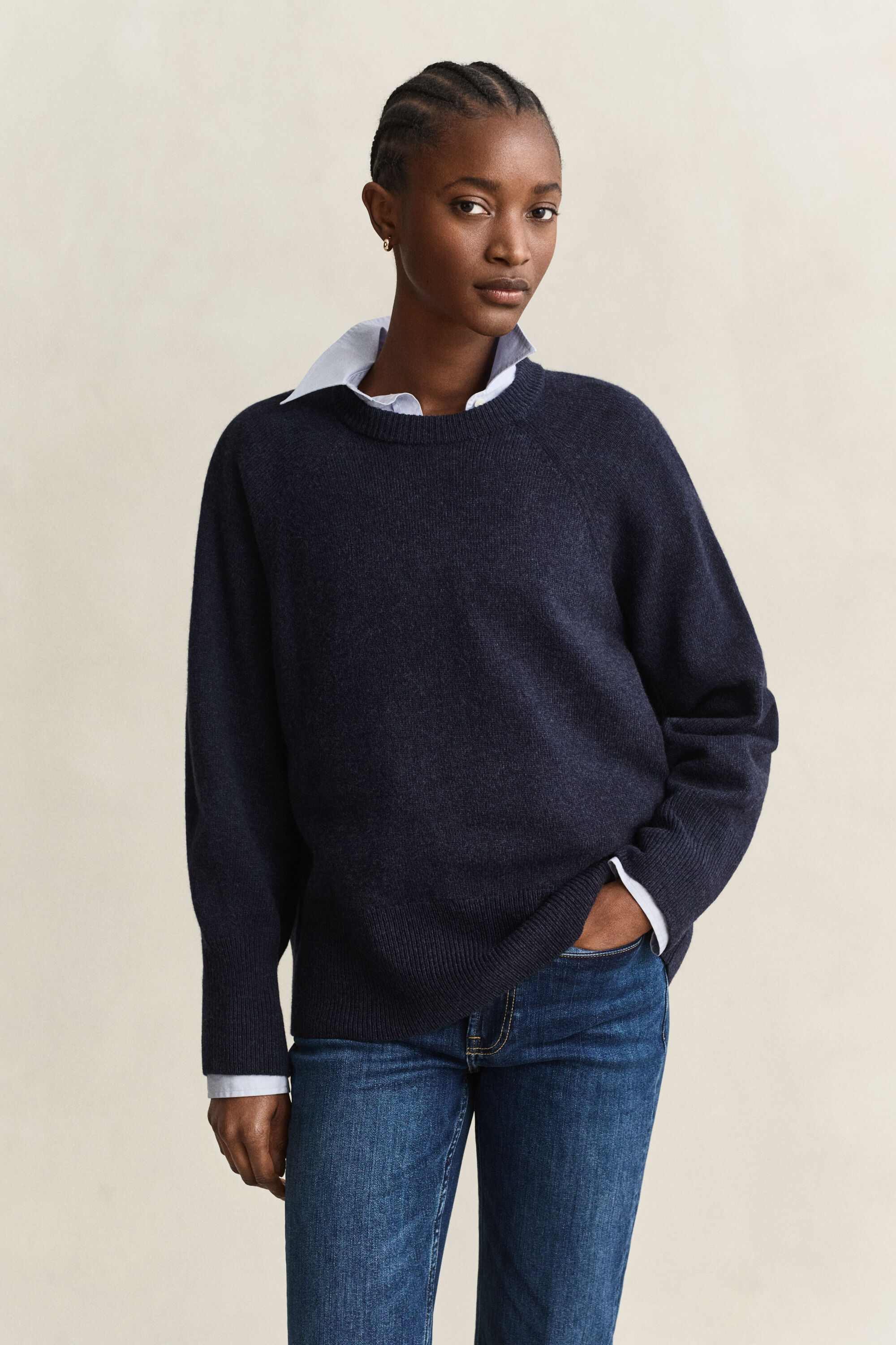 Maglia girocollo in lana cashmere