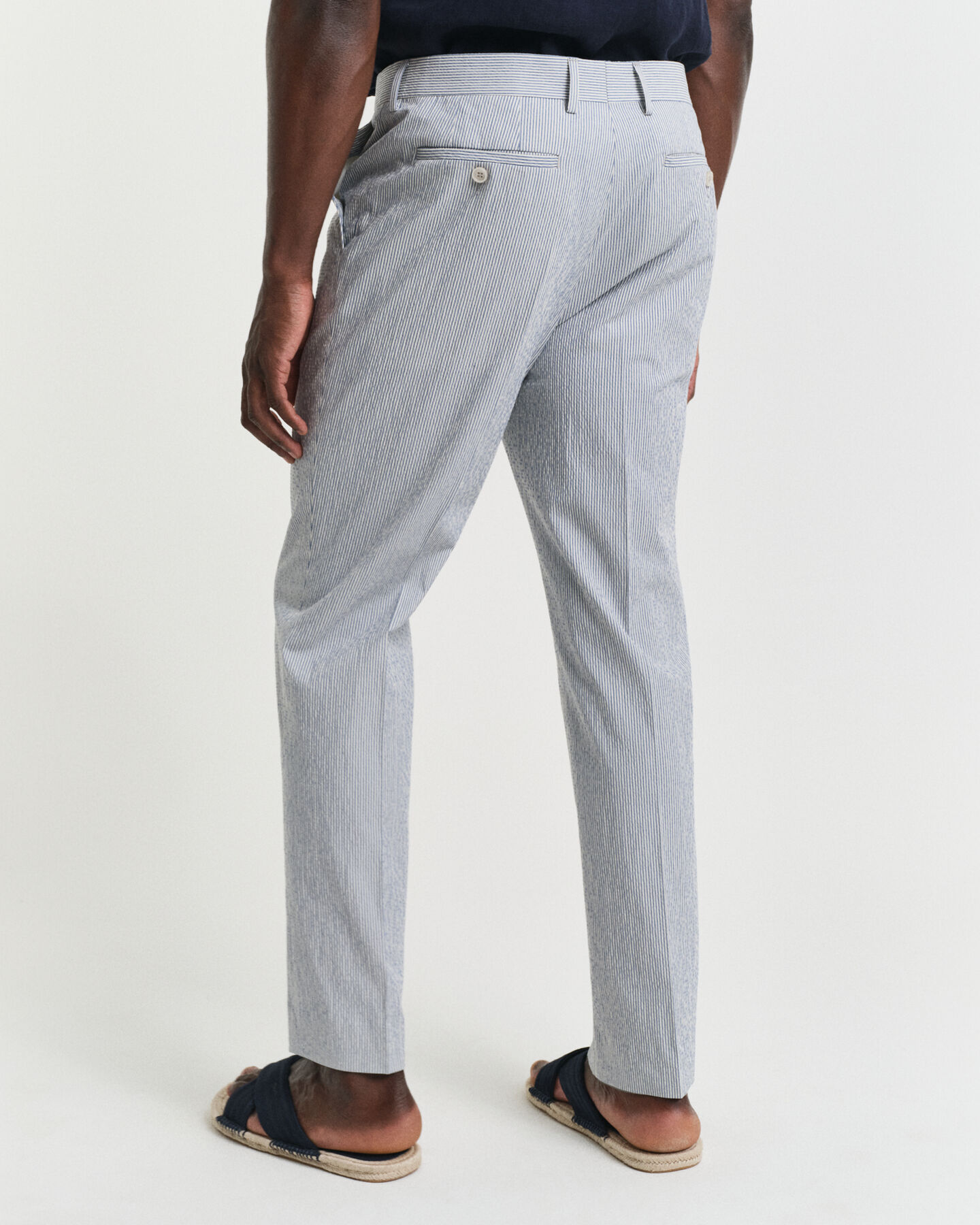 Pantaloni da abito in seersucker affusolati slim fit