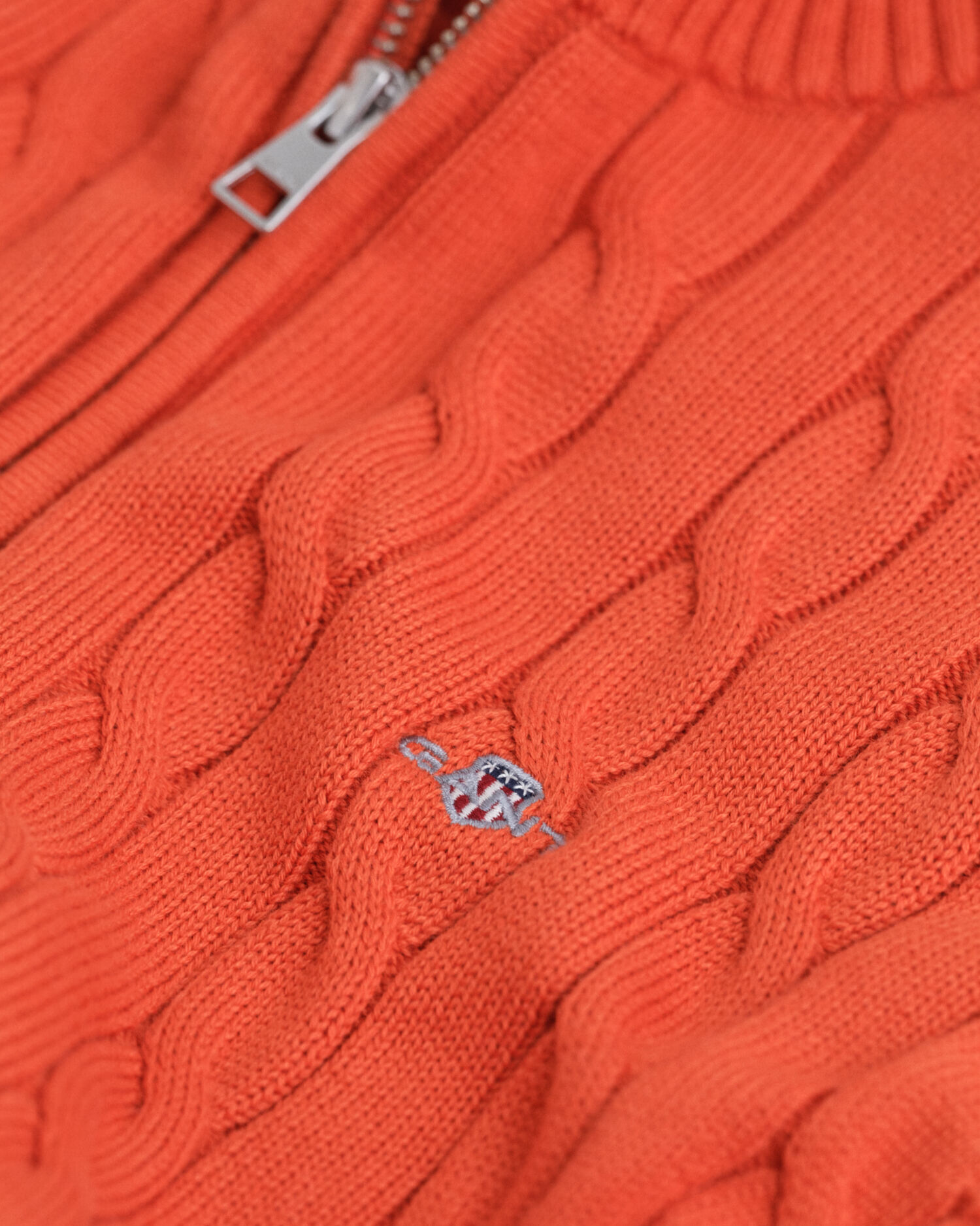 Maglia con zip corta in cotone a trecce Teens