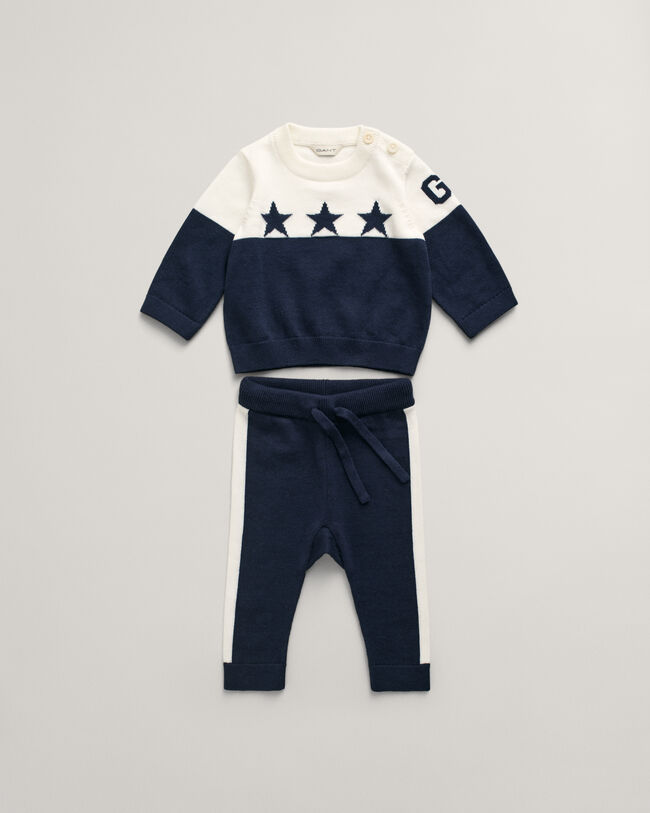 Set lavorato a maglia stelle e G Baby
