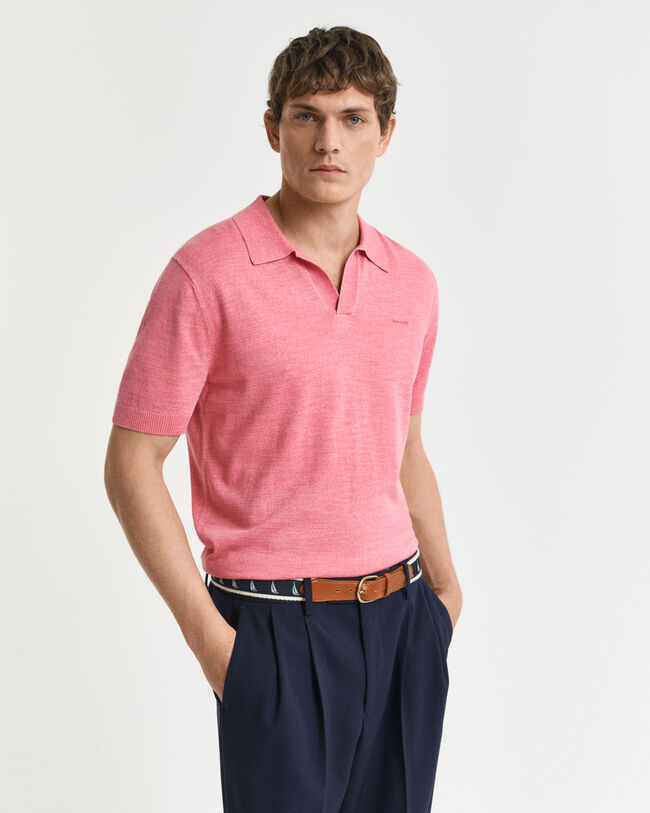 Maglia polo a maniche corte effetto sbiadito