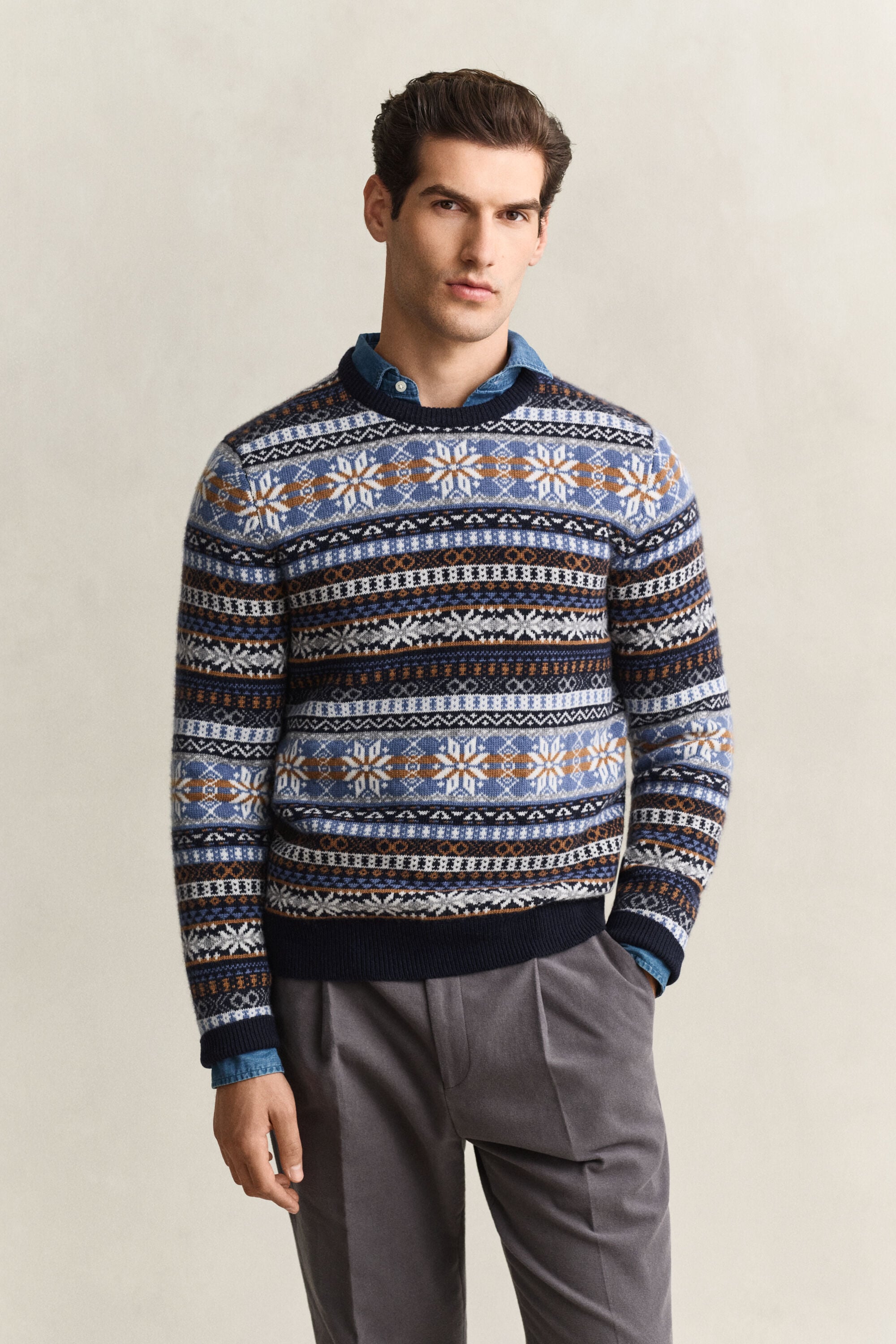 Maglia girocollo Fair Isle