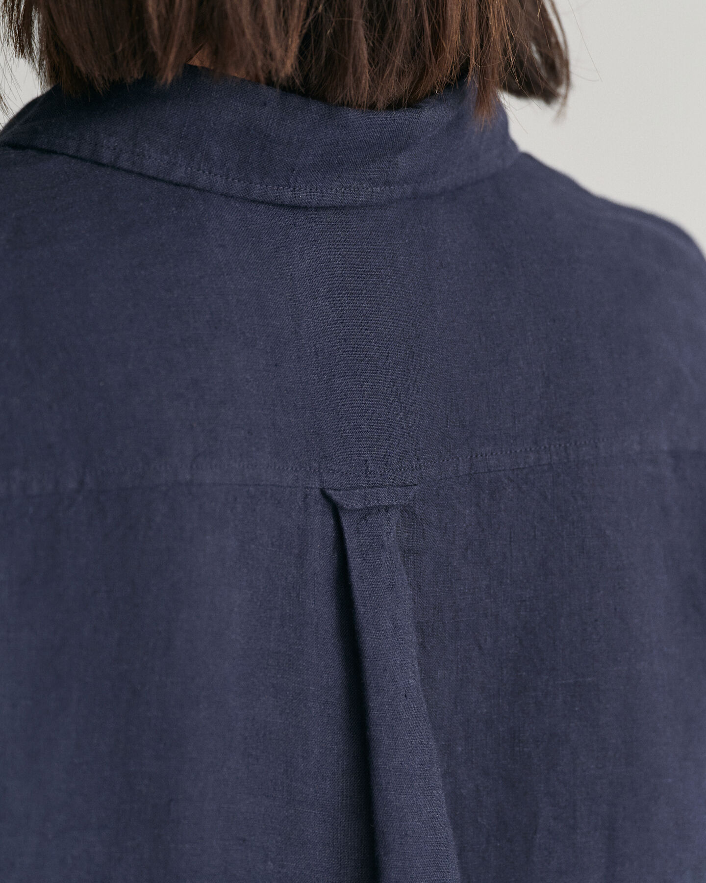 Camicia di lino a quadri in chambray regular fit