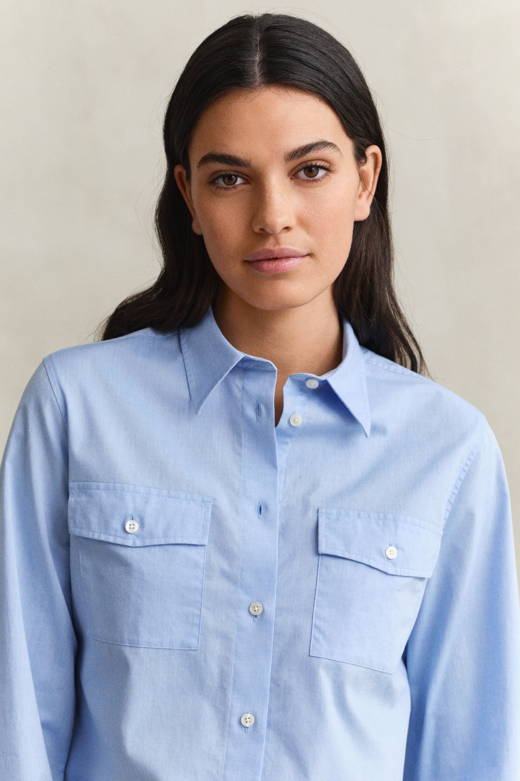 Camicia in cotone con polsini alla francese