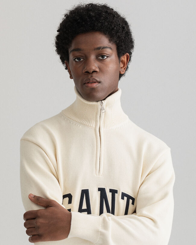 Maglia Retro Shield con zip corta