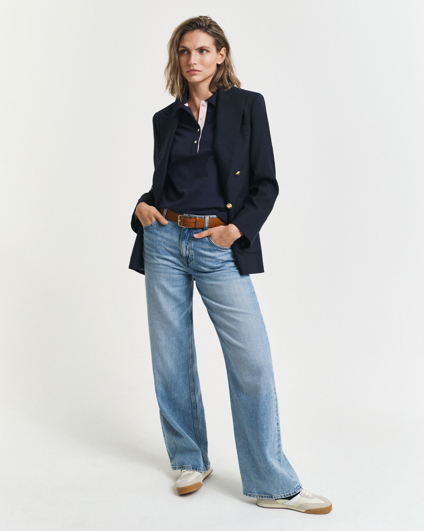 Polo in piqué con colletto e colore a contrasto